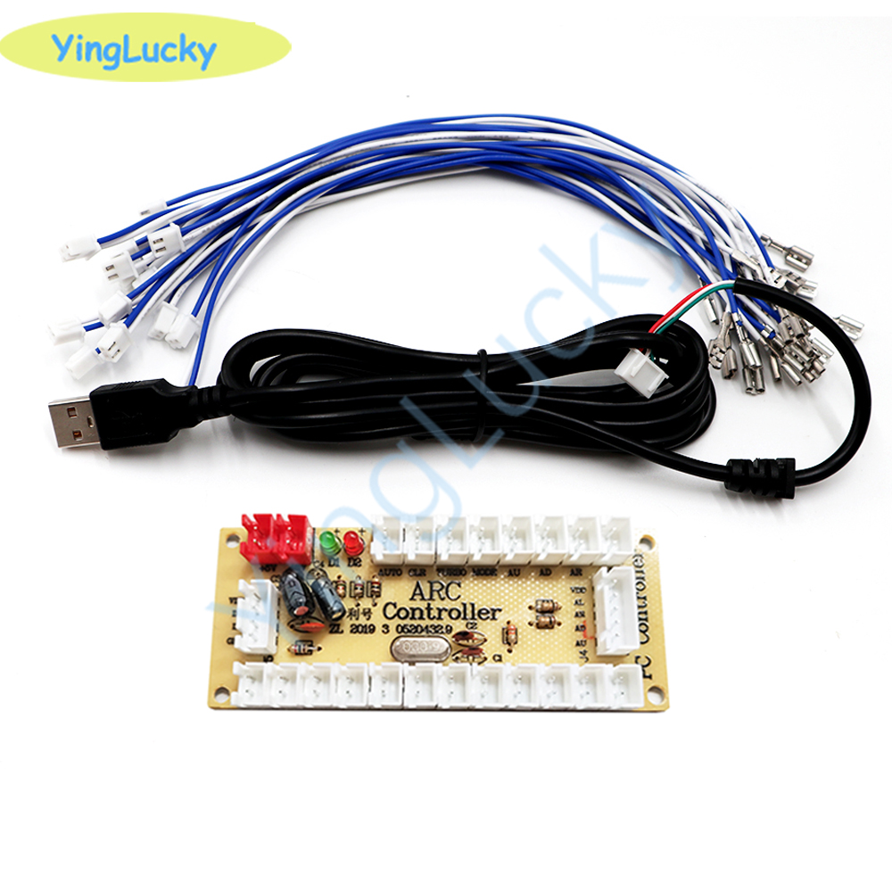 Arcade Button Pcb - ตัวเข้ารหัส USB สำหรับเครื่องเล่นเกมอาร์เคดแบบ 2 ผู้เล่น ไม่มีดีเลย์