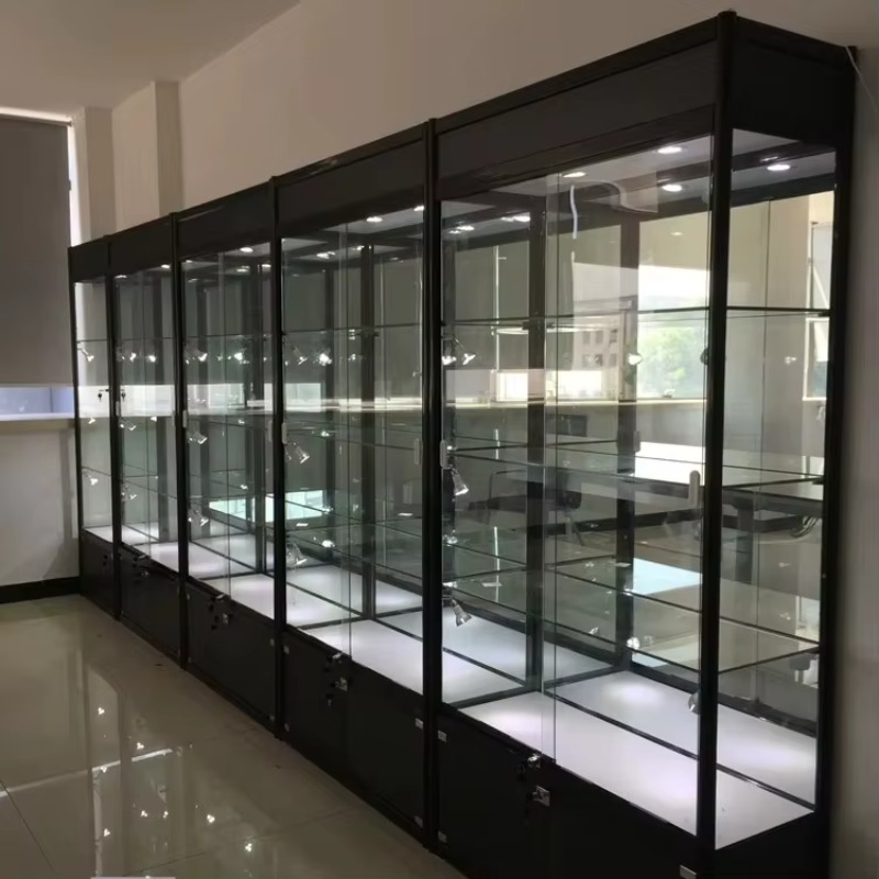 Glass Cabinet Display - ตู้โชว์กระจกในห้างสรรพสินค้าบูติก ตู้โชว์น้ำหอมหรูหรา ตู้โชว์สินค้าปลีกพร้อมไฟ LED