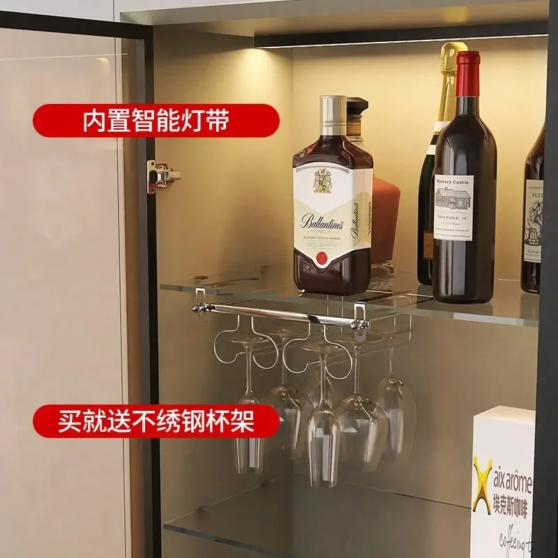 Glass Cabinet Display - ตู้ไวน์ประตูกระจกสไตล์มินิมอล DSA ตู้โชว์ติดผนังไม้จริงสำหรับห้องนั่งเล่น