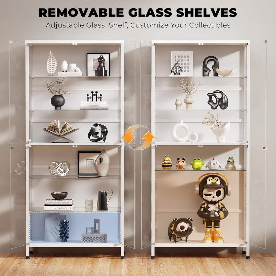 ตู้โชว์ 6 ชั้น ขนาด 71.2 นิ้ว  - Glass Cabinet Display บทวิจารณ์และราคา