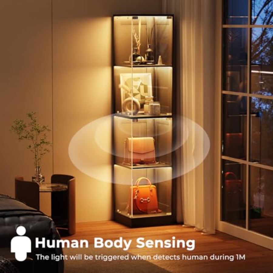 ตู้โชว์มุมพร้อมประตูกระจก ทำจา - Glass Cabinet Display บทวิจารณ์และราคา