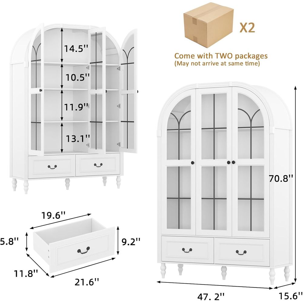 ตู้เก็บของในครัวทรงโค้งสูง 70. - Glass Cabinet Display บทวิจารณ์และราคา