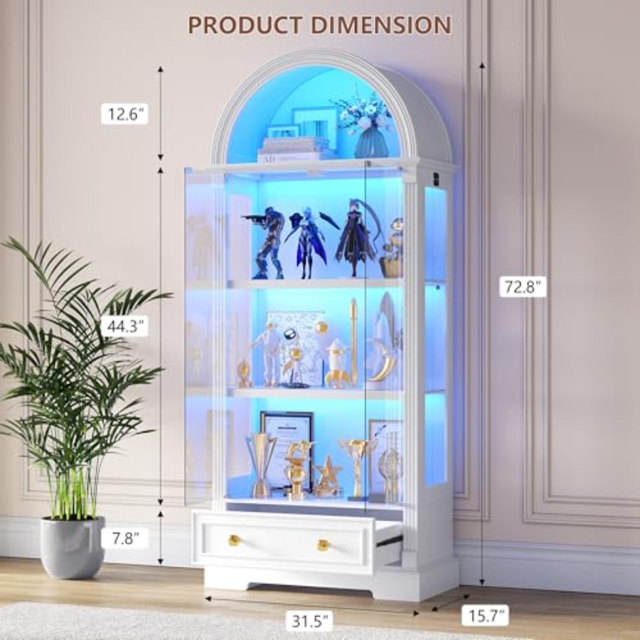 ตู้โชว์ทรงโค้งสำหรับห้องนั่งเล - Glass Cabinet Display บทวิจารณ์และราคา