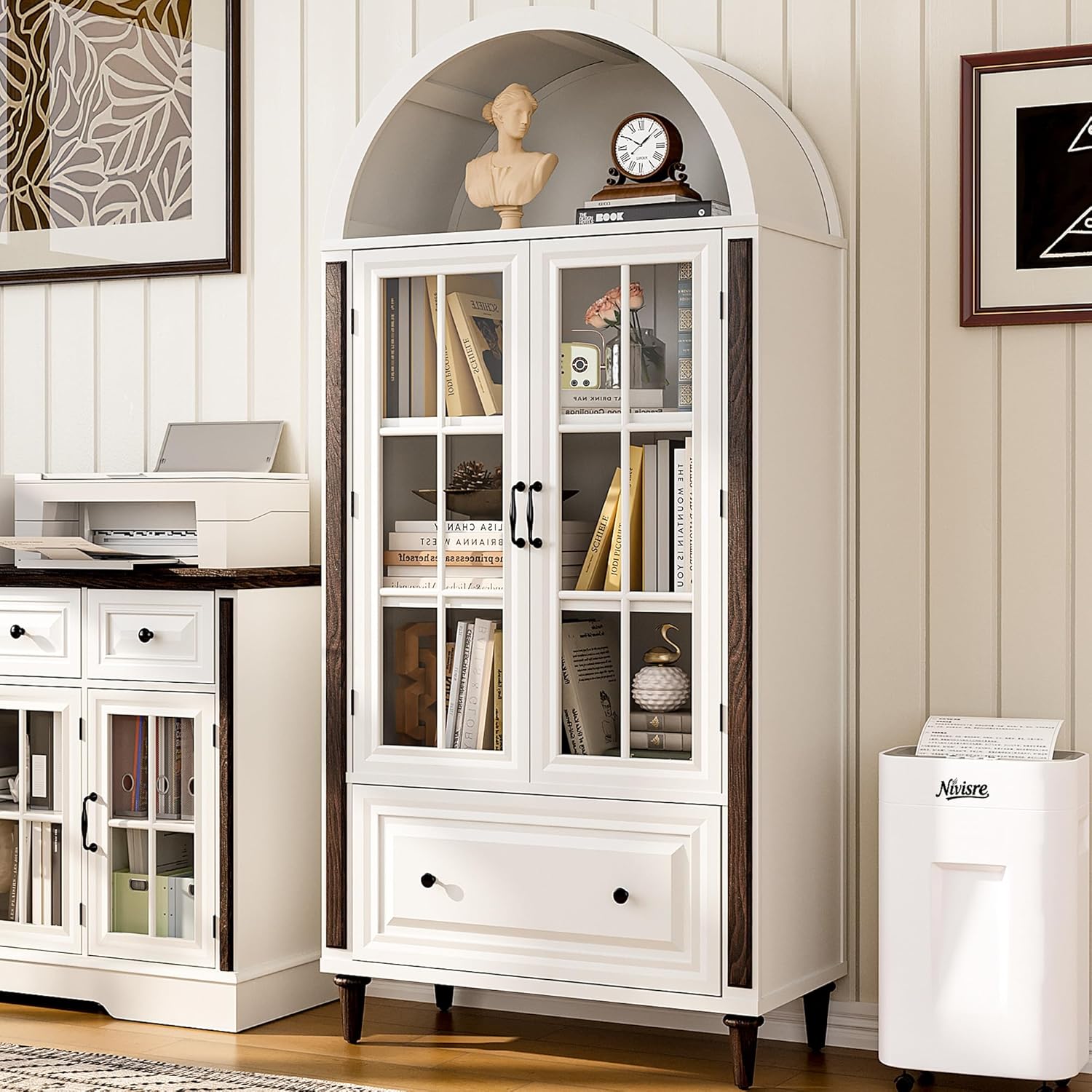 ตู้หนังสือโค้งทำมือขนาด 71 นิ้ - Glass Cabinet Display บทวิจารณ์และราคา