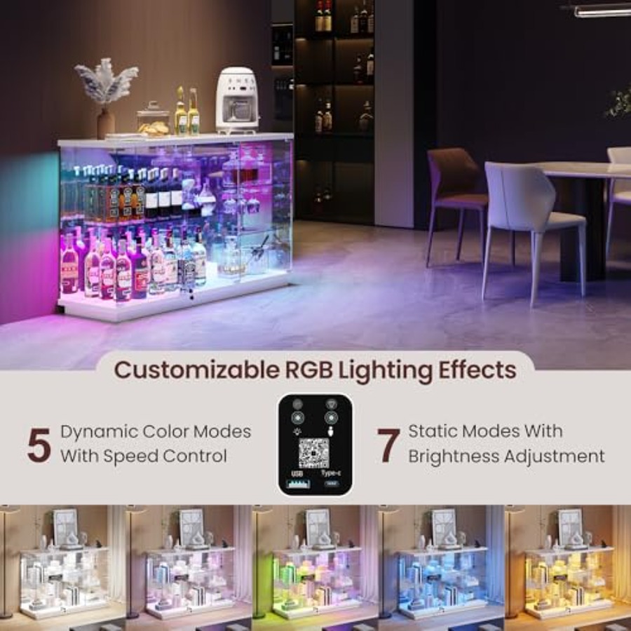 ตู้โชว์กระจก RGB พร้อมกุญแจล็อ - Glass Cabinet Display บทวิจารณ์และราคา