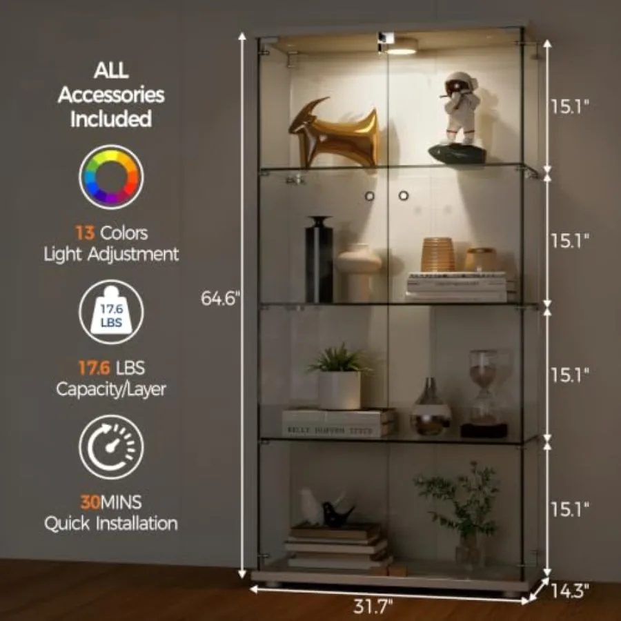 ตู้โชว์กระจกนิรภัยสำหรับเก็บขอ - Glass Cabinet Display บทวิจารณ์และราคา