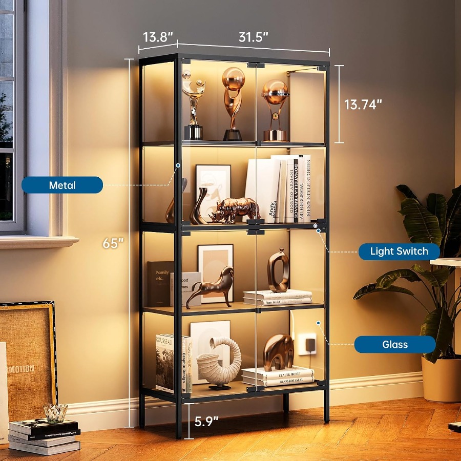 ตู้โชว์กระจกขนาด 65 นิ้ว พร้อม - Glass Cabinet Display บทวิจารณ์และราคา