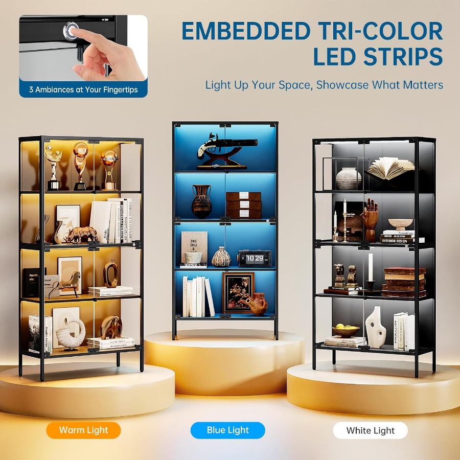 ตู้โชว์กระจกขนาด 65 นิ้ว พร้อม - Glass Cabinet Display บทวิจารณ์และราคา