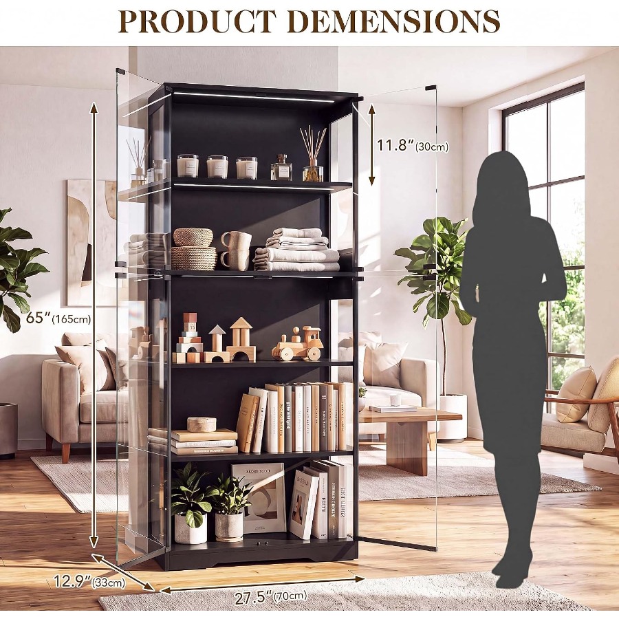 ตู้โชว์ขนาด 65 นิ้ว พร้อมประตู - Glass Cabinet Display บทวิจารณ์และราคา